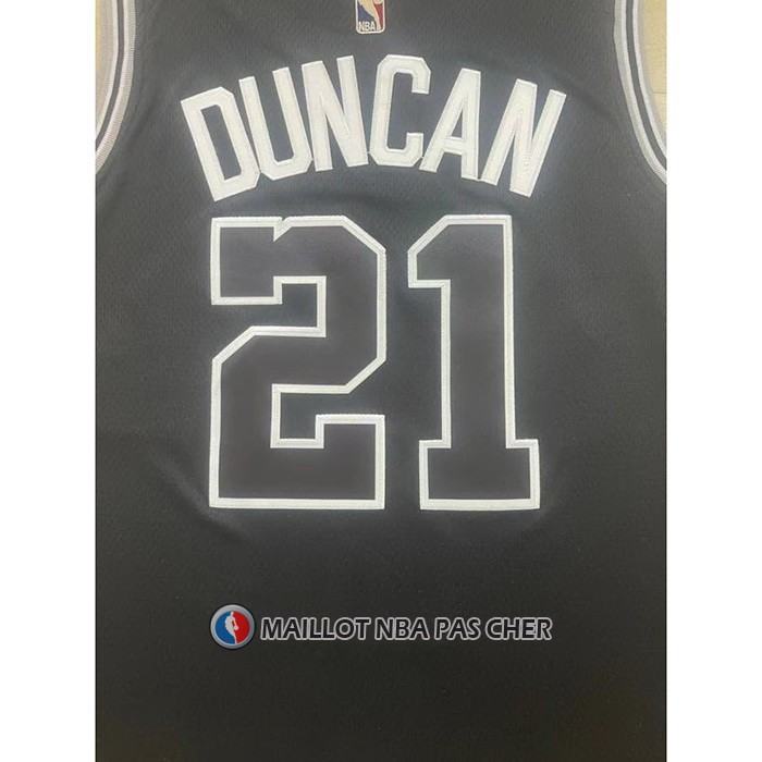Maillot San Antonio Spurs Tim Duncan NO 21 Statement 2022-23 Noir